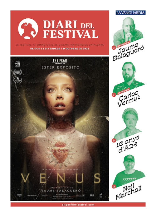 Portada del diari dels dies 6 i 7 d'octubre de la 55 edició de Sitges Film Fest, 2022