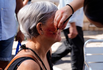 Image of a makeup session for the Zombie Walk